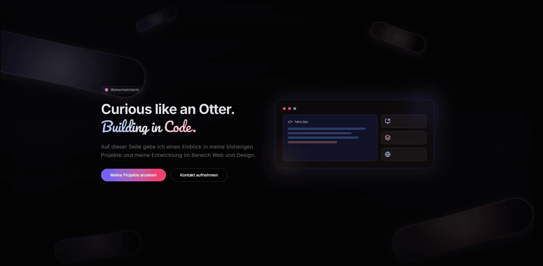 Screenshot von Portfolio Website
